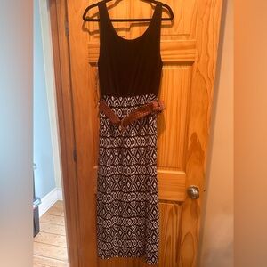 Rue21 Black and Brown Geometric Maxi Dress